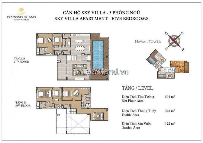 Hình ảnh Bán Penthouse - Sky villa Đảo Kim Cương, 511m2, dạng Duplex 2 tầng