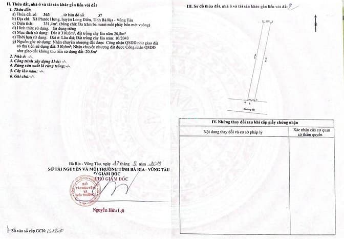 Hình ảnh Đất nền mặt tiền 331,4m2 xã Phước Hưng, Long Điền, BRVT cần bán gấp