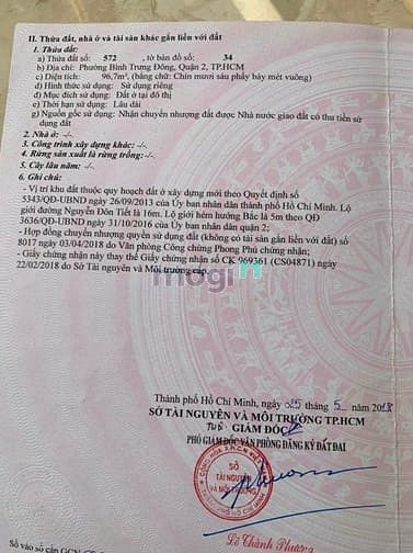 Hình ảnh Bán đất thổ cư hẻm ô tô 7 chỗ đường Nguyễn Đôn Tiết, Quận 2