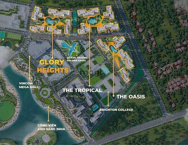Hình ảnh Căn 2 PN Vị trí đẹp nhất Glory Heights giá chỉ 1 tỷ 726 !!!