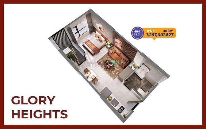 Hình ảnh Căn Studio GIÁ SHOCK trong tháng 9 - Glory Heights giá chỉ 1tỷ091!!!