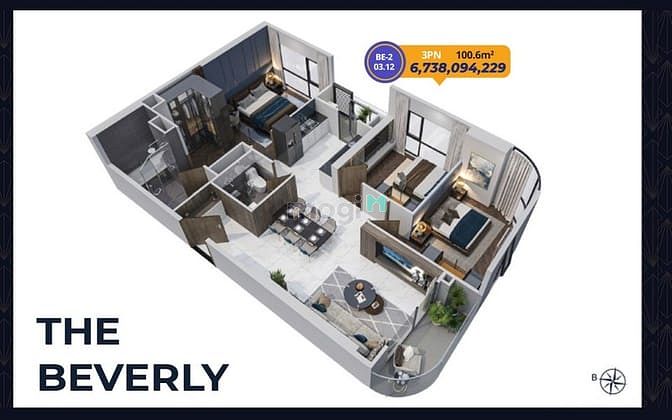 Hình ảnh 🔥Căn 3PN RẺ nhất trong tháng 9 - The Beverly giá chỉ 6tỷ738🔥