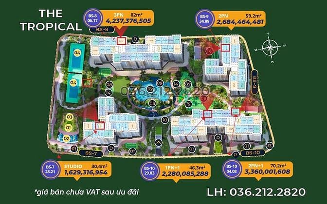 Hình ảnh 🔥Căn 3pn RẺ nhất trong tháng 9 - The Tropical giá chỉ 4tỷ237🔥