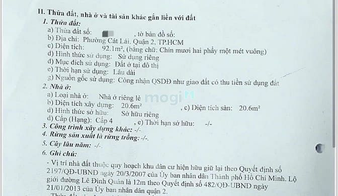 Hình ảnh Bán đất thổ cư mặt tiền đường Lê Đình Quảng Quận 2 full thổ. Giá TL