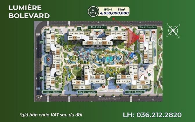 Hình ảnh Căn 1PN Lumière Boulevard  rẻ nhất trong tháng 9 giá  chỉ còn 3 tỷ644!