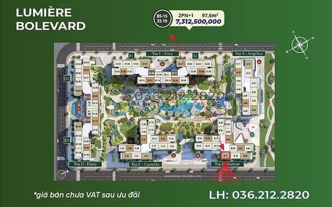 Hình ảnh Căn 3 pn Lumiere Boulevard giá tốt nhất tháng 9 chỉ 5tỷ771