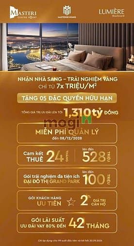 Hình ảnh Căn 3 pn Lumiere Boulevard giá tốt nhất tháng 9 chỉ 5tỷ771