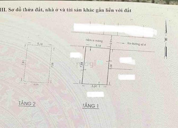 Hình ảnh Nhà Tên Lửa ngang 5,2m, 2 Tầng, 3 Phòng ngủ, SHR Công nhận đủ.