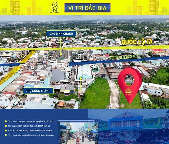 Hình ảnh Đất mặt tiền - kinh doanh chợ Bình Chánh