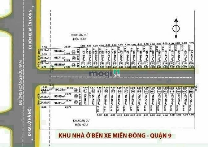Hình ảnh bán đất hẻm 60 Hoàng Hữu Nam, Quận 9, ngay ngã 3 Mỹ Thành. 4 tỷ 300