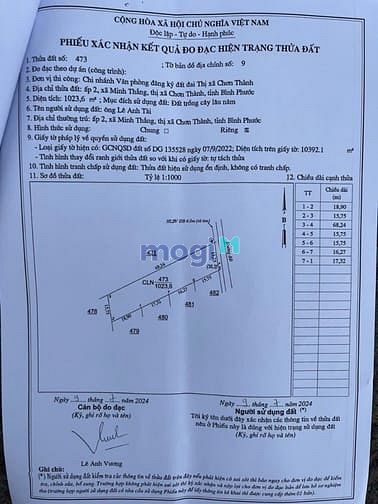 Hình ảnh ĐẤT CHƠN THÀNH CHÍNH CHỦ GỬI: 1.000 mét thị xã Chơn Thành Bình Phước