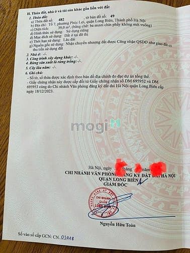Hình ảnh Bán đất Phúc Lợi, thông số đẹp, ô tô con vào đất