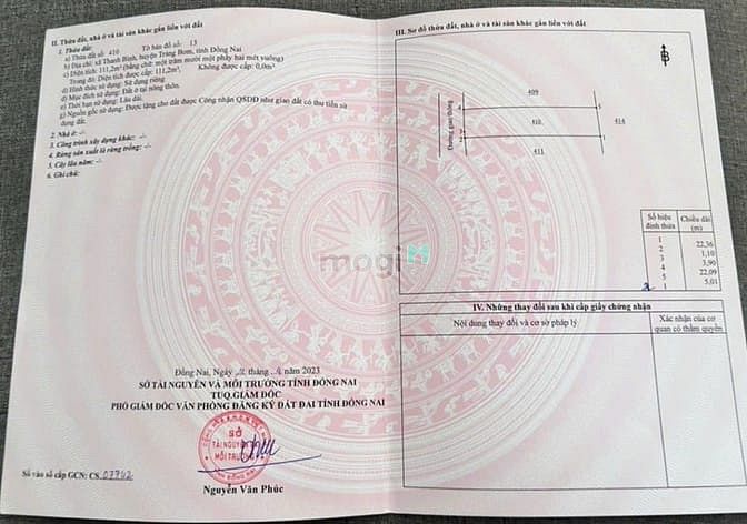 Hình ảnh Cần bán lô đất thổ cư, xã Thanh Bình, huyện Trảng Bom