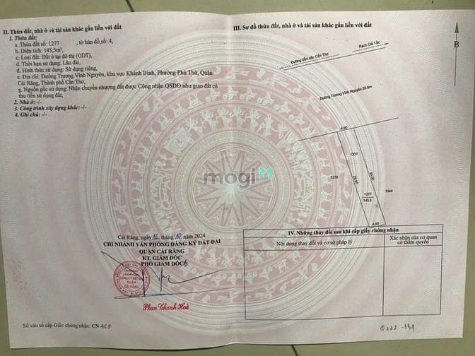 Hình ảnh Bán đất 100% thổ cư, mặt tiền Tr. Vĩnh Nguyên, Phú Thứ, Cái Răng, TPCT