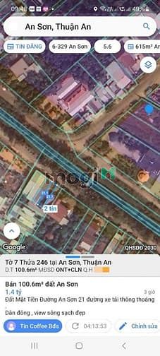 Hình ảnh Đất bờ kè an sơn chỉ 1tỷ400triệu