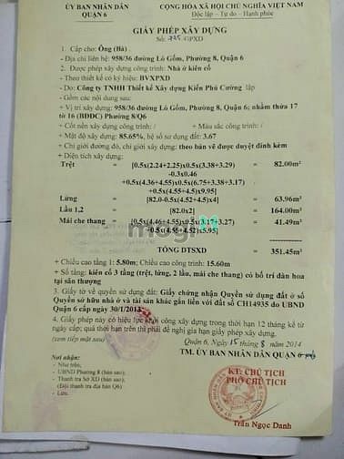 Hình ảnh 1% phí môi giới ACE trợ duyên !!! 958/36 Lò Gốm P8 Q6 ; 5.950 tỷ/100m2