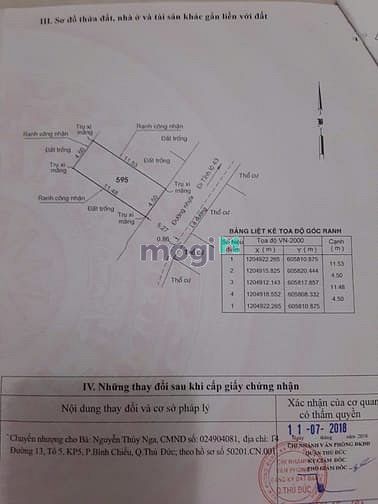 Hình ảnh Bán đất thổ cư 4.5x12 tỉnh lộ 43 Phường Bình Chiểu -Tp Thủ  Đức 3,3 tỷ