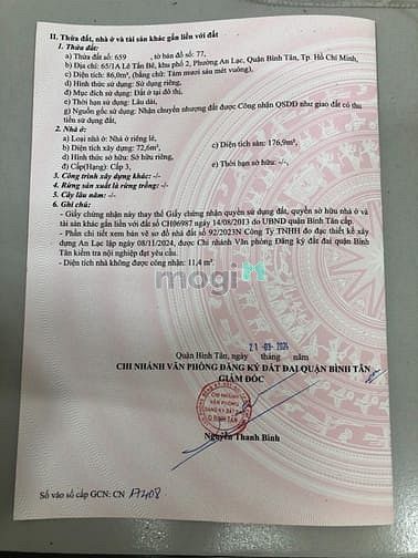 Hình ảnh Mình chính chủ bán căn nhà cấp 3 tại An Lạc, Bình Tân