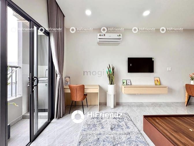 Hình ảnh Studio ban công tách bếp, máy giặt riêng, full NT cao cấp, hiện đại