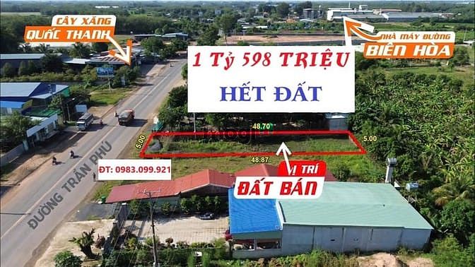 Hình ảnh Bán đất Mặt Tiền rẻ nhất đường Trần Phú thành phố Tây Ninh