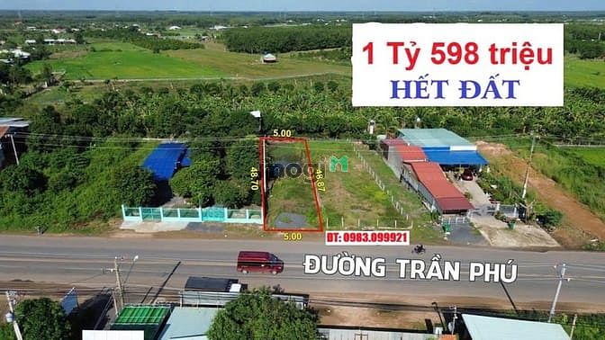 Hình ảnh Bán đất Mặt Tiền rẻ nhất đường Trần Phú thành phố Tây Ninh