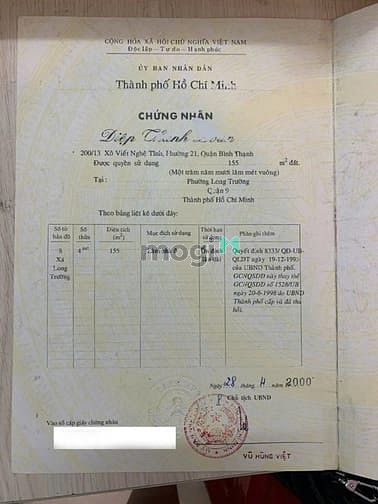 Hình ảnh Bán Lô Đất 155m2 ngang 6,6m Đường Võ Văn Hát. P. Long Trường