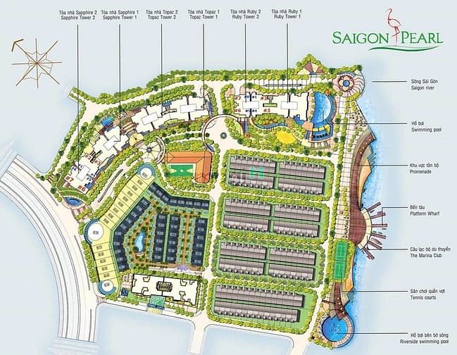 Hình ảnh Cho thuê Saigon Pearl Bình Thạnh, 86m2,2pn,2wc,Nội thất đầy đủ, ở liền