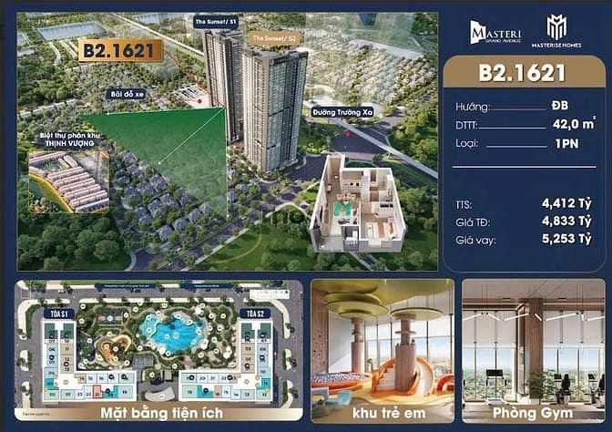 Hình ảnh Bán gấp Trang Chủ MB66.COM / Đăng Ký Tặng 66K 1PN 42m2 hướng Đông Bắc toà Vin Global Gate. LH 0368222
