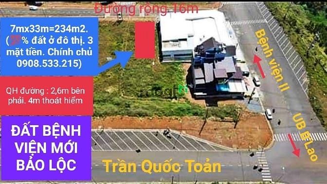 Hình ảnh đường QH01 bệnh viện mới Bảo Lộc (lô T7.01 - 3 mặt)