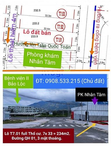 Hình ảnh đường QH01 bệnh viện mới Bảo Lộc (lô T7.01 - 3 mặt)