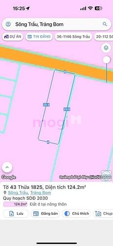 Hình ảnh bán đất sổ riêng thổ cư 124m2 xã sông trầu, trảng bom, đồng nai