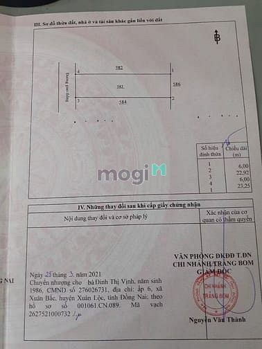 Hình ảnh bán đất nền thổ cư tây hòa trảng bom
