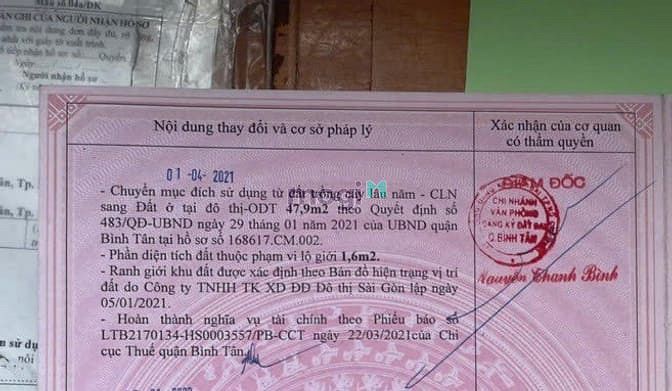 Hình ảnh Bán đất hẻm Tỉnh Lộ 10, DT 4 x 12.5m, 3.85 tỷ (Tín Hưng)