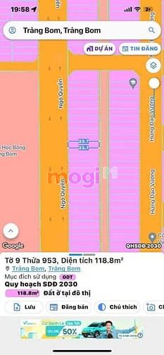 Hình ảnh bán đất nền thổ cư thị trấn trảng bom
