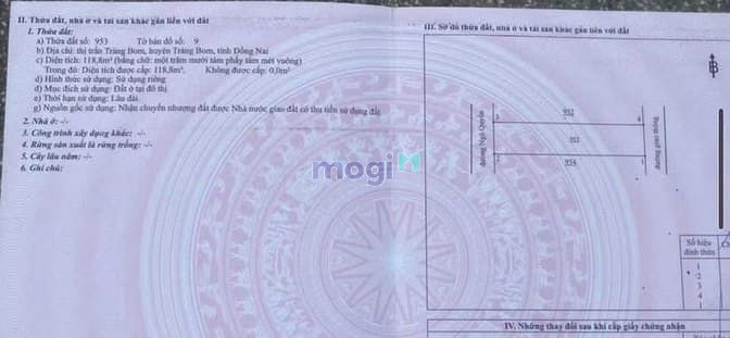 Hình ảnh bán đất nền thổ cư thị trấn trảng bom