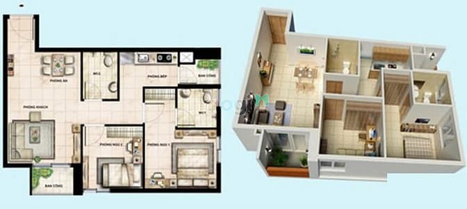 Hình ảnh Cần cho thuê Trang Chủ MB66.COM / Đăng Ký Tặng 66K 2PN 2WC 2 ban công. Chung cư  Vision-1 Q Bình Tân