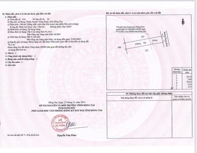 Hình ảnh bán đất nền mặt tiền 149m2, xã hưng thịnh trảng bom