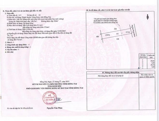 Hình ảnh bán đất nền mặt tiền 149m2, xã hưng thịnh trảng bom