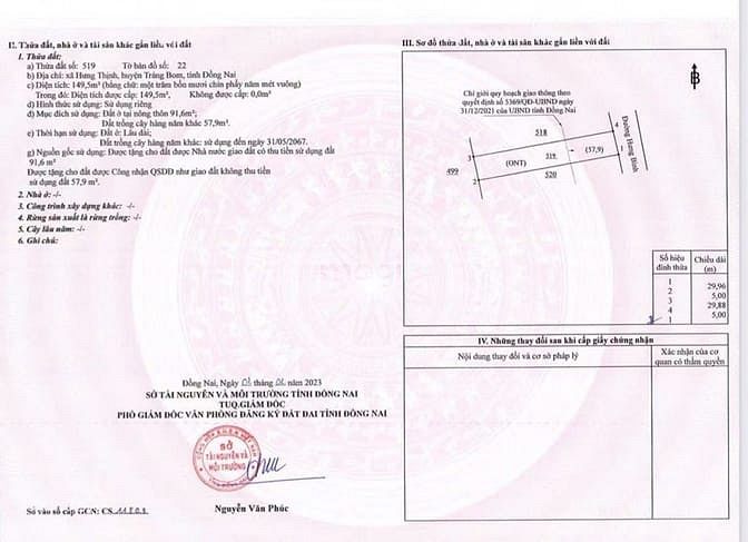 Hình ảnh bán đất nền mặt tiền 149m2, xã hưng thịnh trảng bom