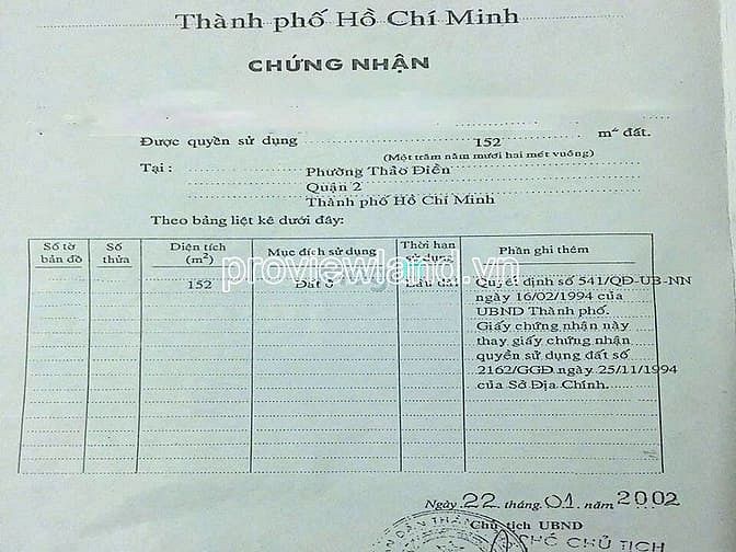 Hình ảnh Bán lô đất Thảo Điền, 8.5x18m đất, đất trống, sổ hồng, khu vực xây cao