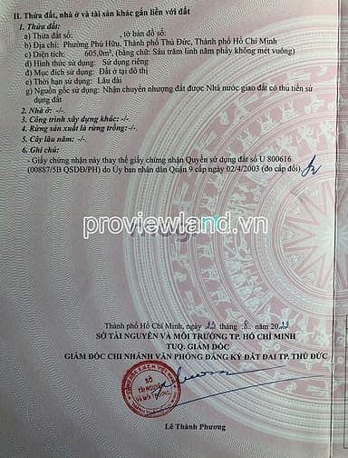 Hình ảnh Bán đất biệt thự Phú Hữu, Q9, gần Gobal City, 605m2 đất, ngang 15.5m