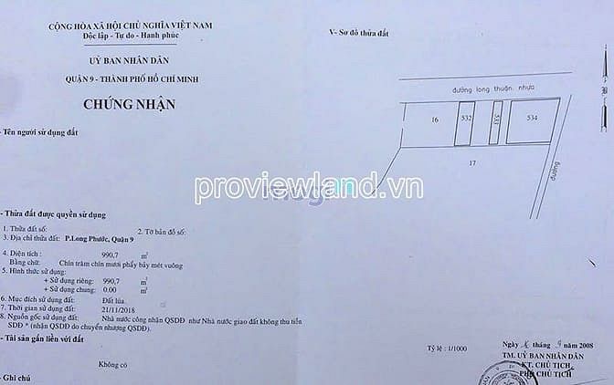 Hình ảnh Bán lô đất góc 2 mt đường Long Thuận, Q9, 3000m2 đất, thổ cư 200m2