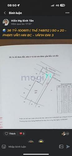 Hình ảnh Bán nhà đất Mặt tiền Trần Văn Giàu, 1.0006m2 ( 20 x50 ) Thổ 758m2