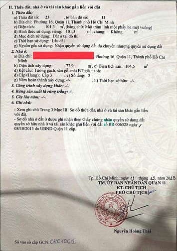 Hình ảnh Đất hẻm 100 m2 trung tâm Quận 11