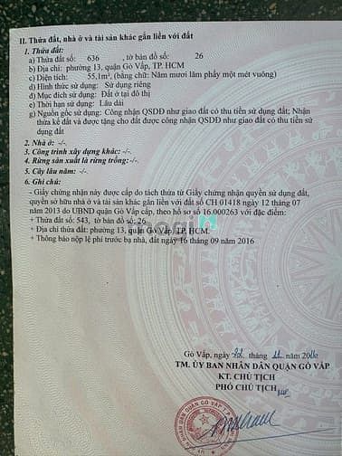 Hình ảnh Bán lô đất rẻ đẹp 142/7 đường số 1 Gò Vấp (Kênh Tham Lương)