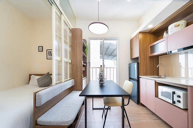 Hình ảnh Căn Hộ 1PN Cao Cấp Quận 3_40m2_Bancol_Giặt Riêng_Gần Cv Lê Thị Riêng