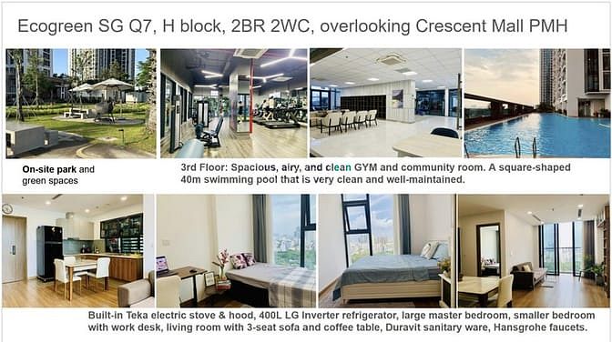 Hình ảnh Direct owner rental: 2-bedroom apartment – Tower H, Eco Green Saigon