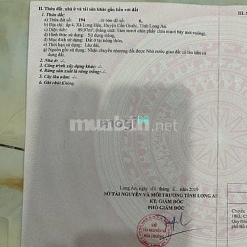 Hình ảnh Bán đất thổ cư  Long Hậu, giáp Nhà è