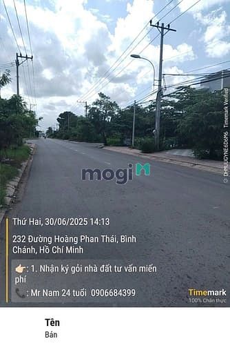 Hình ảnh Đất mặt tiền hoàng Phan Thái Xã bình chánh. Huyện bình chánh
