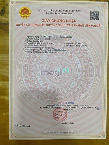 Hình ảnh Sát Võ Văn Kiệt Lô đất 100m2 Hẻm xe hơi. Gía chỉ 55 triệu /m2